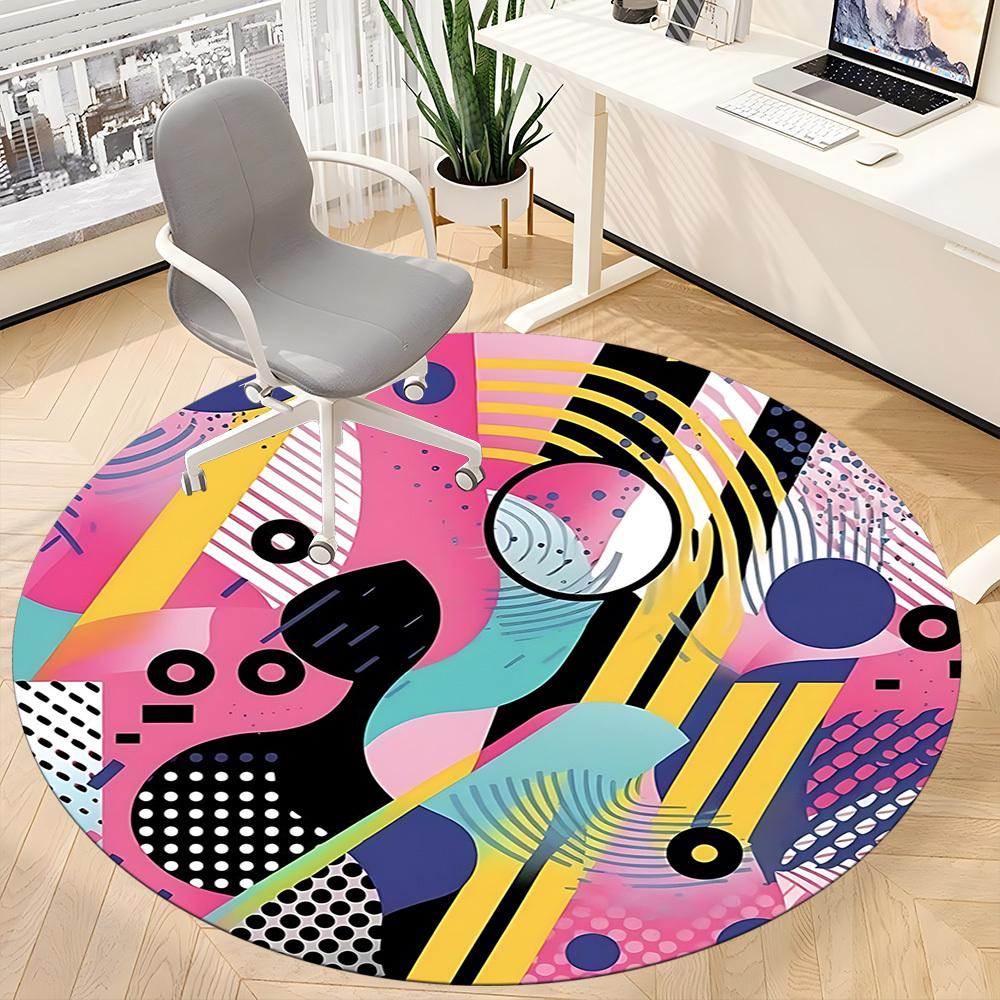 1pc Abstract Art Print Chair Carpet for Office Non Slip, Lightweight, Machine Washable Rug for Office Holiday Decor