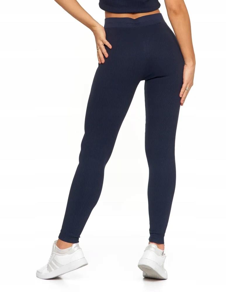 Women's Cotton Leggings with Wide Elastic Waistband Fit Elastic MORAJ S NAVY