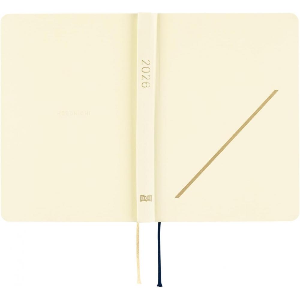 Hobonichi 2026 Hon Slash  Ivory  [1 Day 1 Page  January  monDay Start] A6
