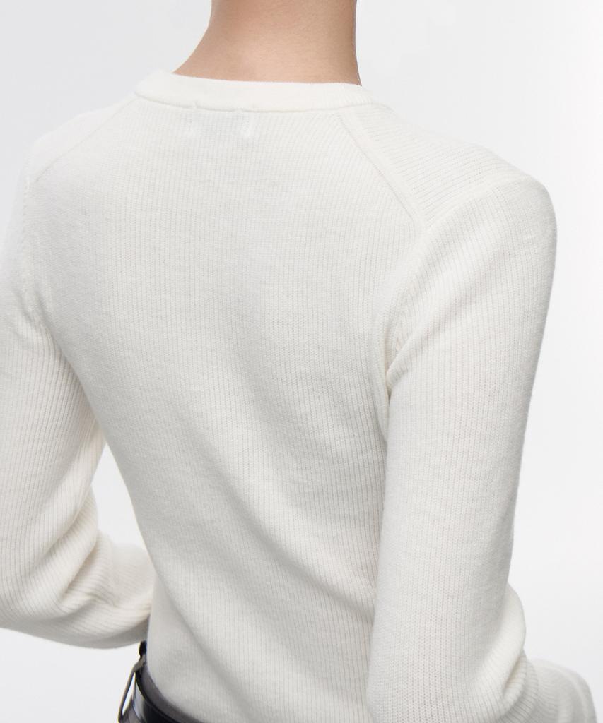MUSINSA STANDARD WOMAN Women'S Ribbed Slim Crew Neck Knit [Ivory]