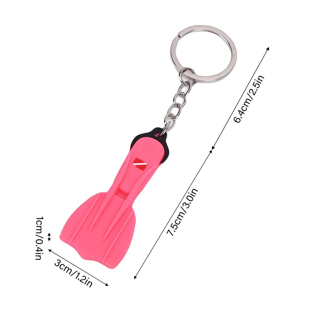 5PCS Diving Flipper Keychain Silicone Decorative Backpack Diving Keepsake Keychain for Diving Party Favors