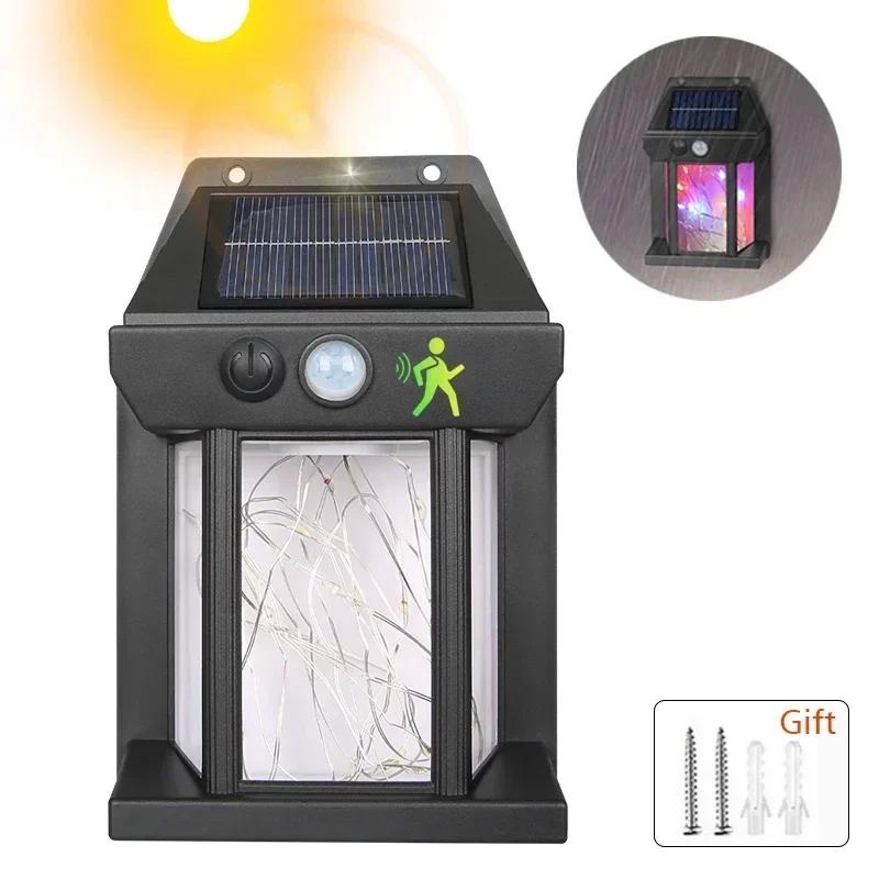 

Solar Outdoor Clip-on Lights Type-C Rechargeable Warm White Patio Lantern Motion Sensor Lamp Waterproof Garden Lighting Torch