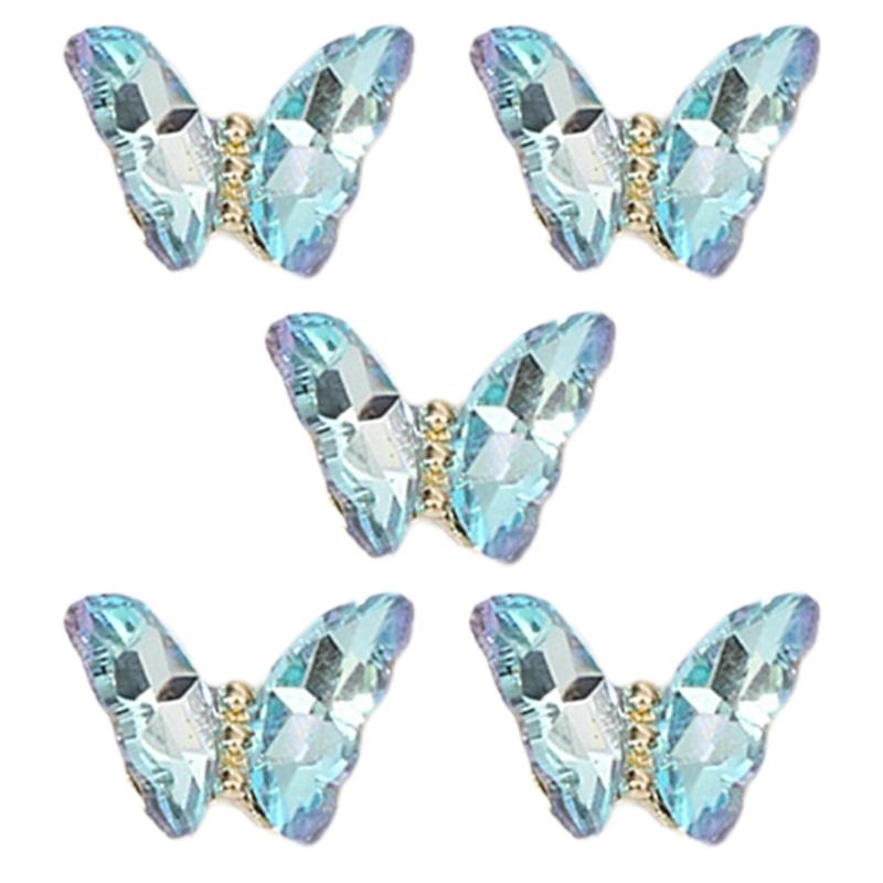 1Bag 3D Nail Charms Butterfly Shaped Nail Rhinestones for Women Elegant DIY Nails Art Decoration Accessories
