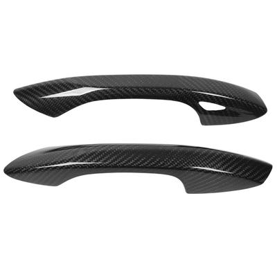 1 Par de Capas para Maçaneta de Porta de Carro Fibra de Carbono Brilhante Acabamento de Maçaneta Substituição para 718 2016‑2022