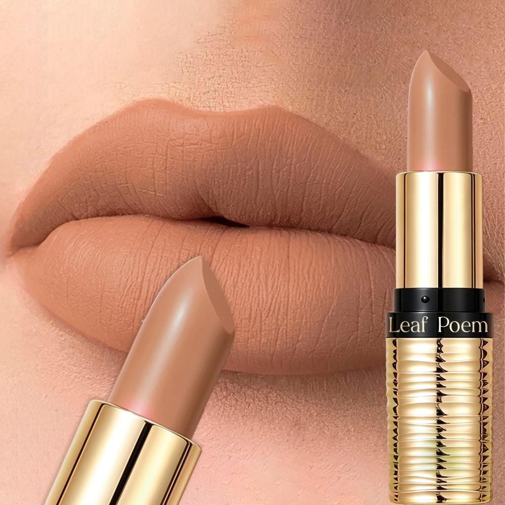8- Fluweelzacht Matte Lippenstiften Waterdicht Niet-plakkend aan Beker Langhoudende Make-up Hydraterend Naturel Bruin Solide Lippenstift Cosmetica