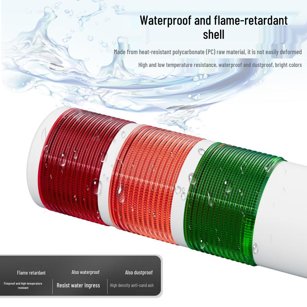 Yuanhuang 24V LED Alarm Indicator Light: Multi-Layer, Three-Color, Anti-Interference, with Audible and Visual Alerts