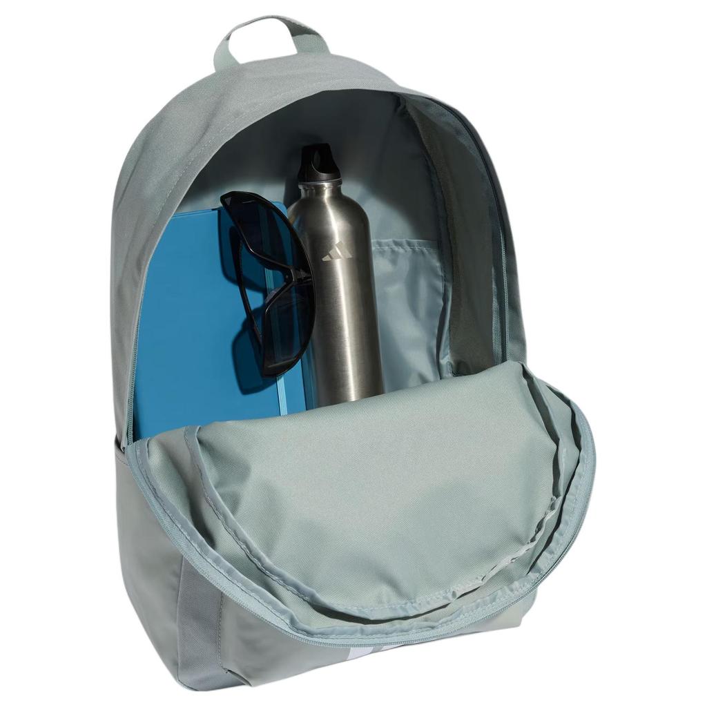 Adidas 3-Stripes Sportswear 27.4L Practical Commuting Training Backpack Unisex Backpack Light-Gray-Green White KQ7970