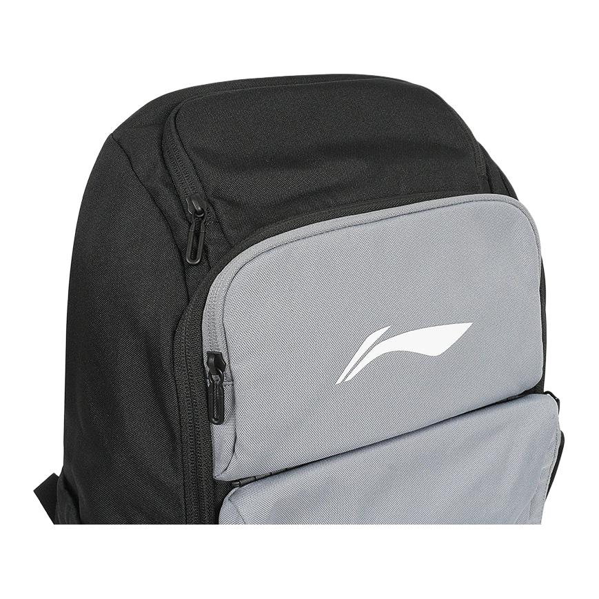 Li Ning Polyester Backpack Regular Unisex Black & Shadow Gray ABSV255-1