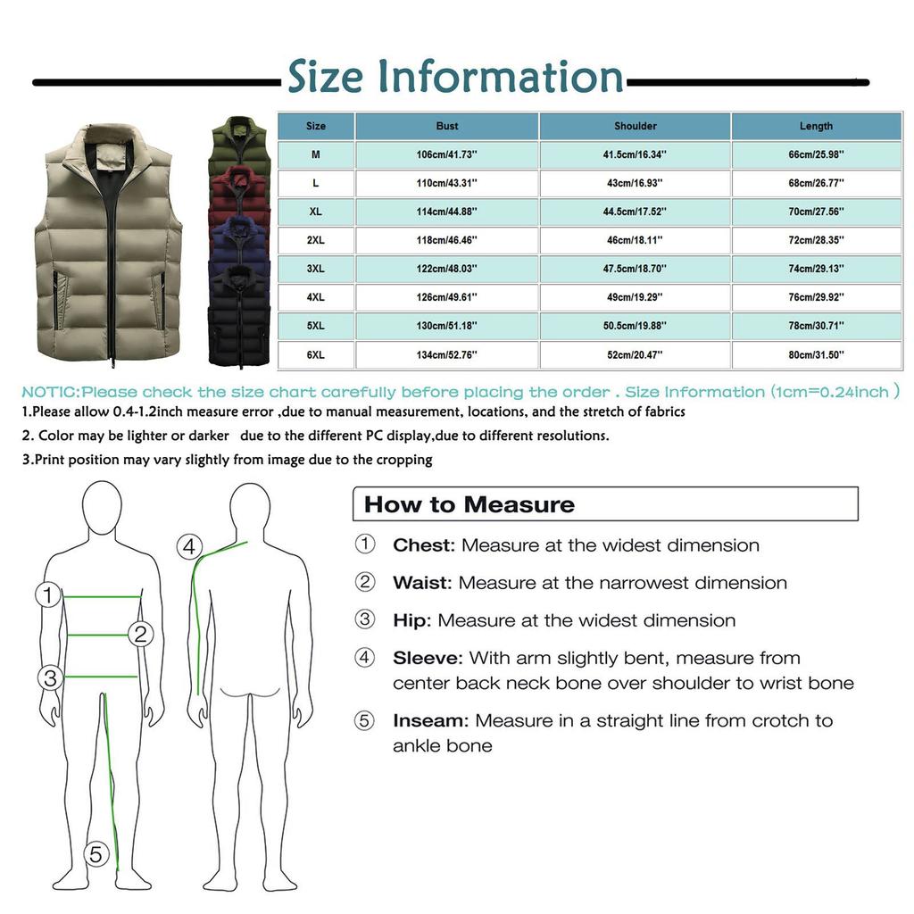 Men Autumn Winter Fashion Stand Collar  Color Waistcoat Vest Jacket Top Coat