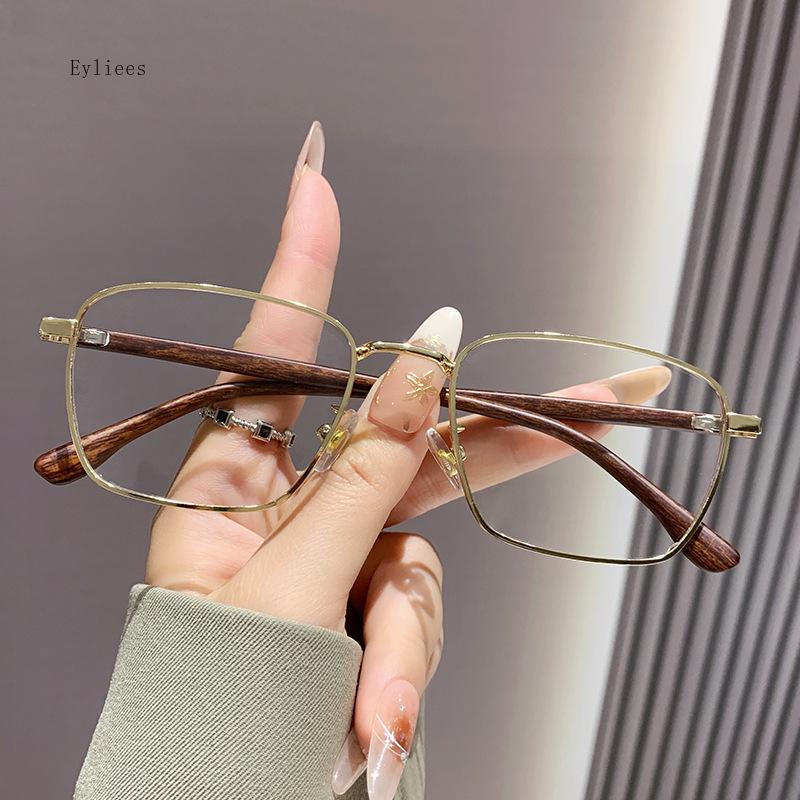 Trendy Wood Pattern High-Definition Prescription Glasses Anti-UV Classic Retro Spectacles Unisex blocking Reading glasses