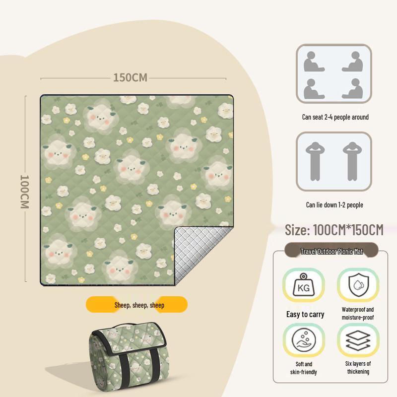 Portable 3m Ultrasonic Picnic Mat: Moisture-proof, Thickened Outdoor Cushion for Camping & Beach