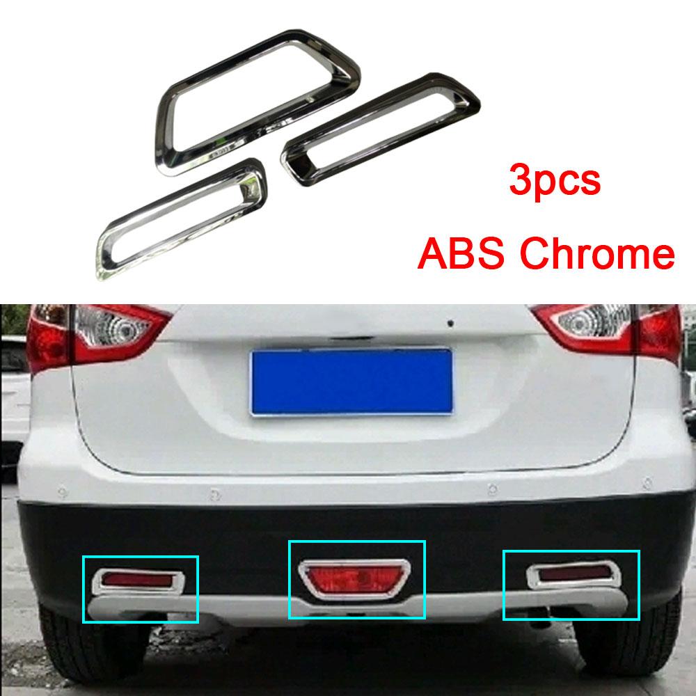 For Suzuki S-Cross Scross Sx4 2014 2015 2016 2017 Cover ABS Chrome Lamp Rear Tail Brake Stop+Fog Light Trim Frame Panel