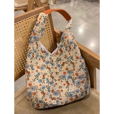 Summer New Style Oil Painting Flower Canvas Bag, Fairy Casual Versatile Shoulder Bag Tote Bag Female Portable