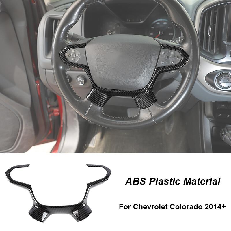 Carbon Fiber Steering Wheel Cover Interior Trims for Chevrolet Colorado 2014-23