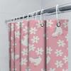 Whimsical Floral Roller Skates Shower Curtain Pink 3D Waterproof Fabric Decorative Bathroom Shower Curtains For Girls Kids