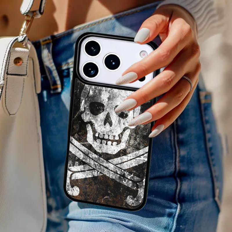 

Pirate Skull Phone Case For iPhone 17 Air 14 15 13 12 Max Cover For Apple 16e 11 Pro Max Plus Coque iPhone 16pro