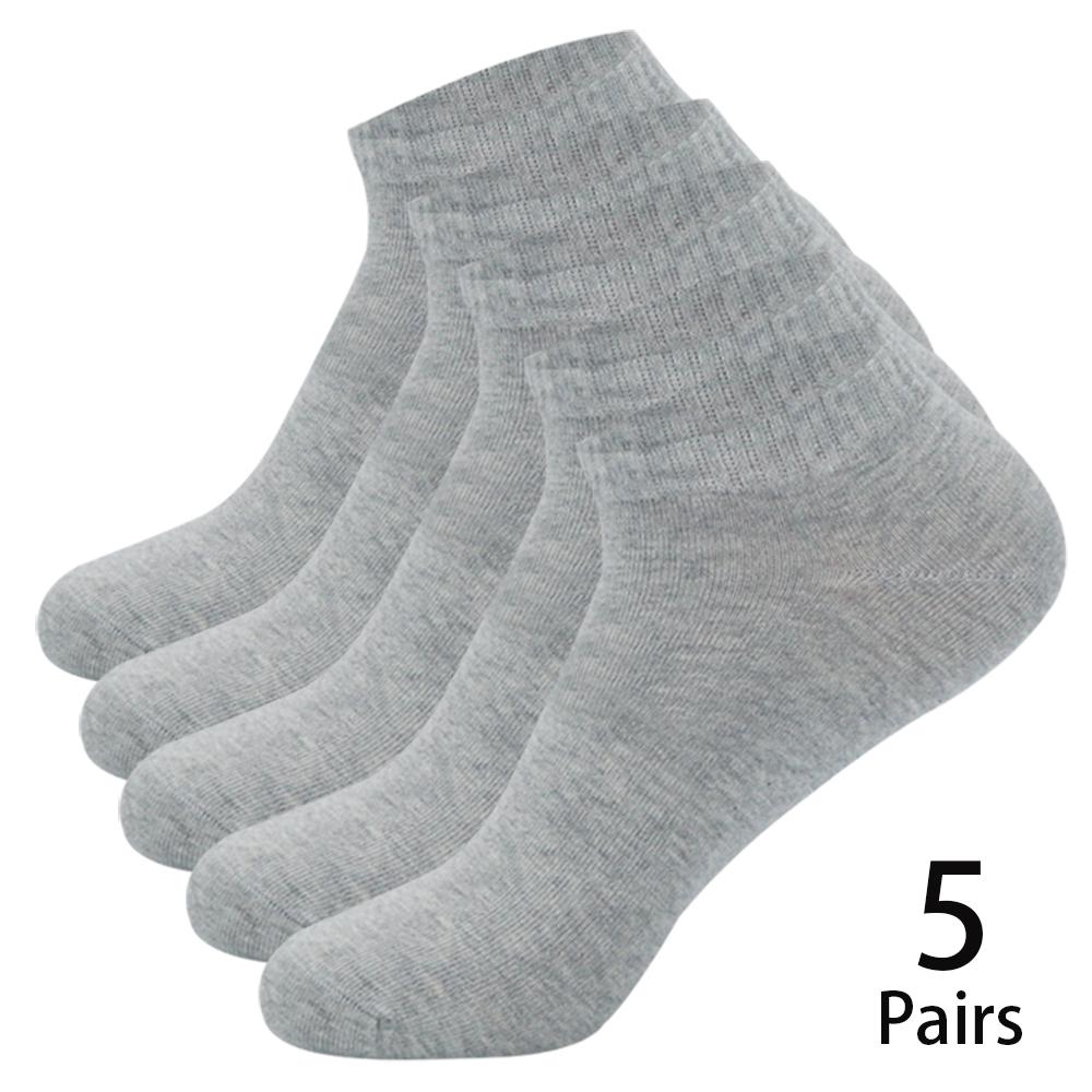 5pairs Men Ankle Socks Cotton Boat Black Solid Color Thin Breathable Comfortable High Quality Black White Low Cut Short Socks