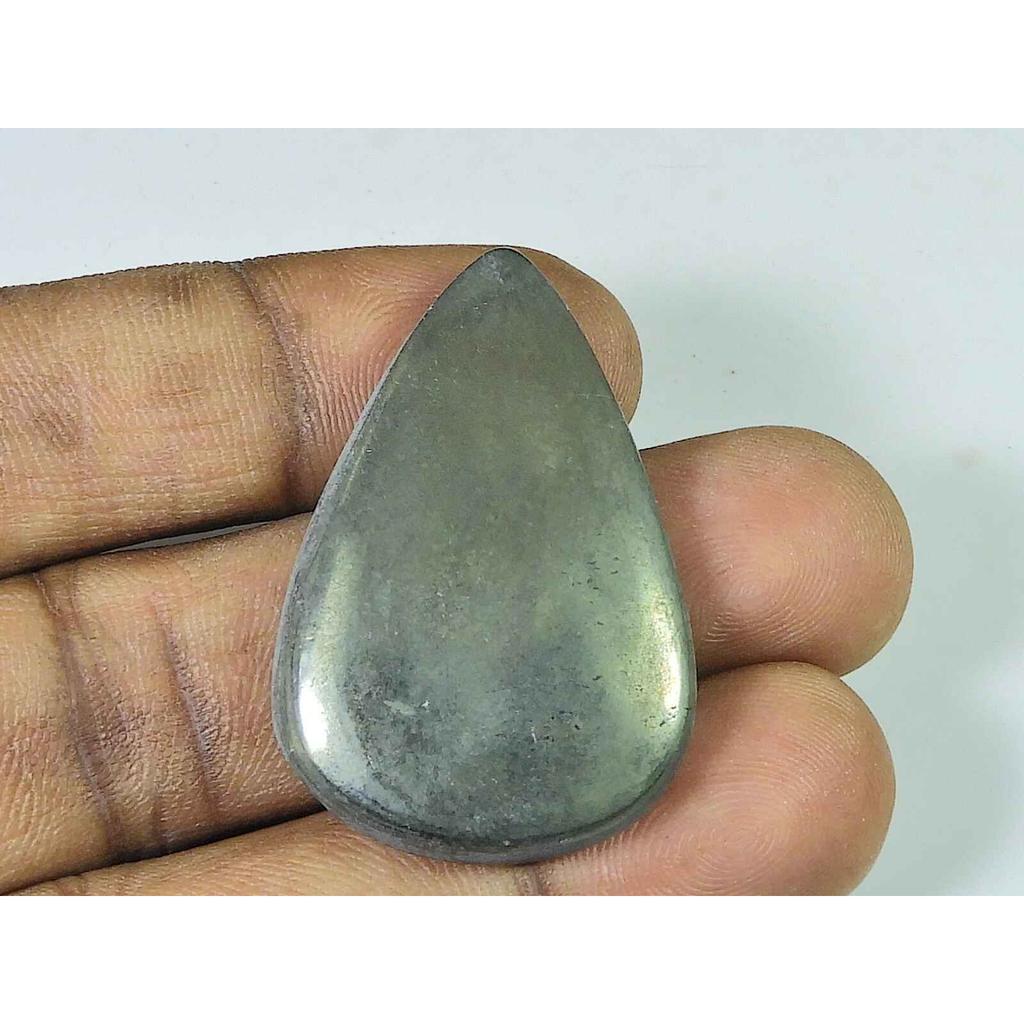26X46X05MM Natural Appache Gold Pyrite Cabochon Pear Loose Gemstone 80Cts. SK-4252