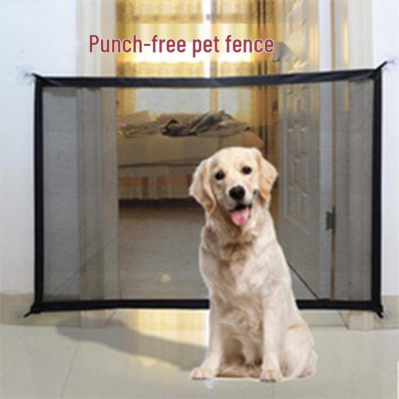 Indoor Mesh Dog Fence for Small & Medium Dogs - Punch-Free, Telescopic, Door Protection