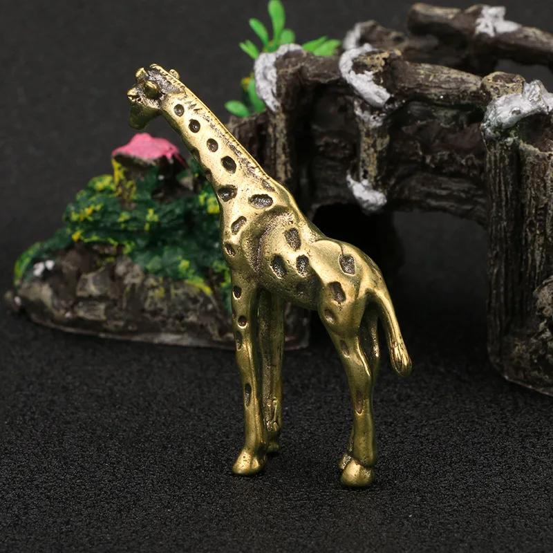 Giraffe Copper Ornaments Antique Bronze Artifacts Animal Decorations Tea Pet Handles Handicrafts
