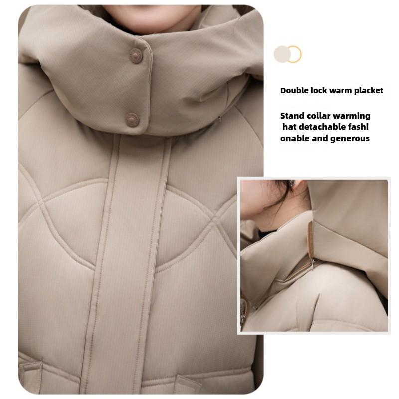 Kurze, lässige, modische, baumwollgefütterte Jacke mit Kapuze für Damen im Winter, neue, kältebeständige, baumwollgefütterte Jacke mit Kapuze