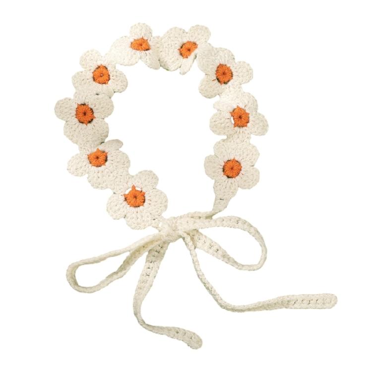 Soft Knitted Flower Hairband Adjustable Headwrap For Sensitive Scalp Beach Wedding Or Daily Use
