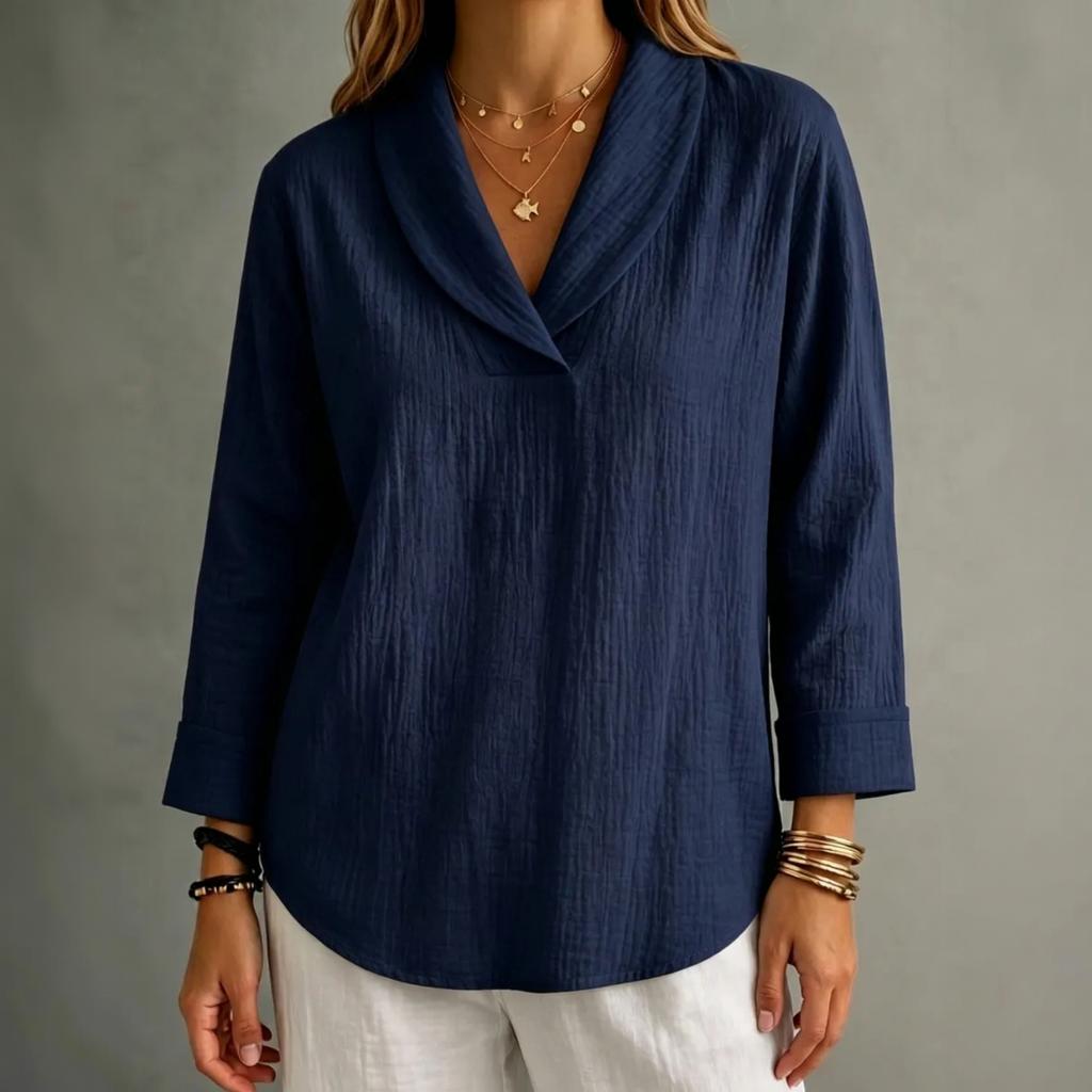 Women's Casual Striped Hoodie Loose Fit Three-Quarter Sleeve Pullover