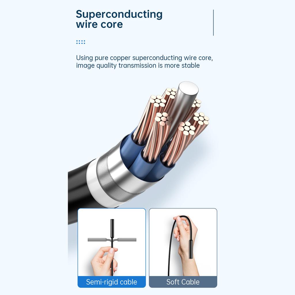 Industrial Endoscope Camera 1920P Resolution Inspection Tool with 8 LED Lights and 1.8" TFT Color