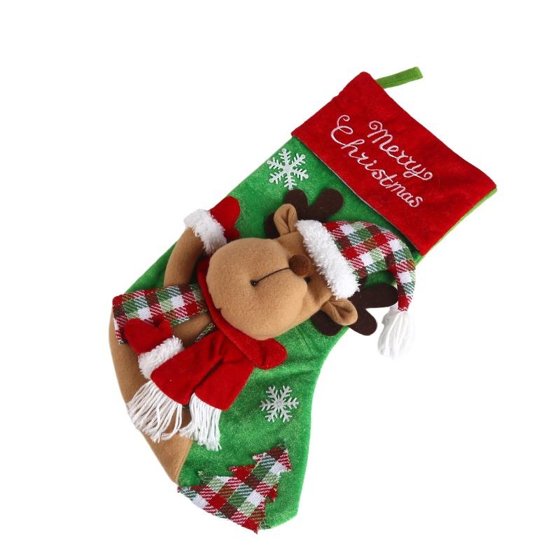 Children's Cartoon Style Christmas Stockings Christmas Tree Pendant Decoration Shopping Mall Family Scene Arrangement Props Gift Bag
