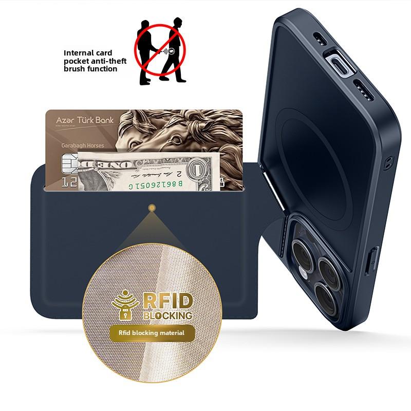 Suitable for IPhone16Pro Case MagSafe Magnetic Plug-in Card 14/13 Stand Apple 15 Case