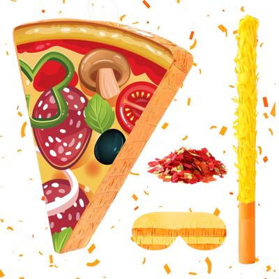 Pizza Pinata Geburtstagsdekoration mit Stock Konfetti und Augenbinde