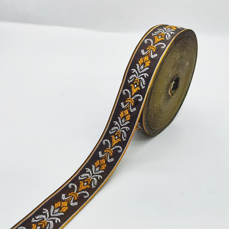 Jintian 3cm Etnický styl Žakárová stuha krajka - 24m kus pro oděvy, závěsy, bytový textil.