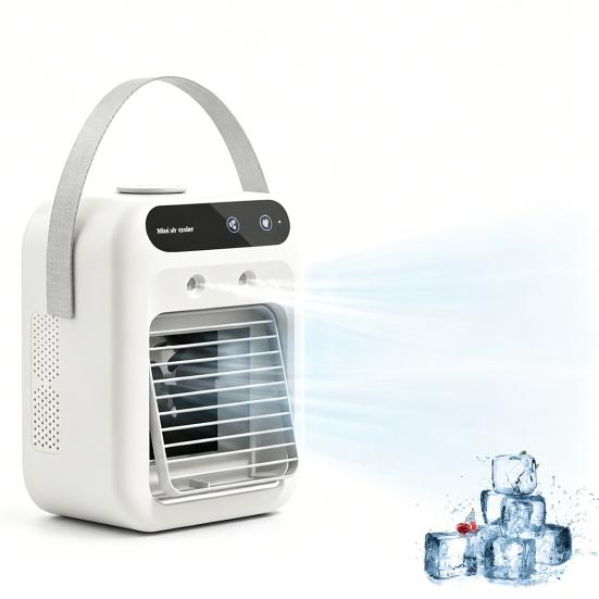 Tragbarer Klimaanlagenventilator, 2-in-1 Mini-Kühler und Luftbefeuchter, Leiser Persönlicher Kühlventilator für Zuhause, Büro, Außenbereich