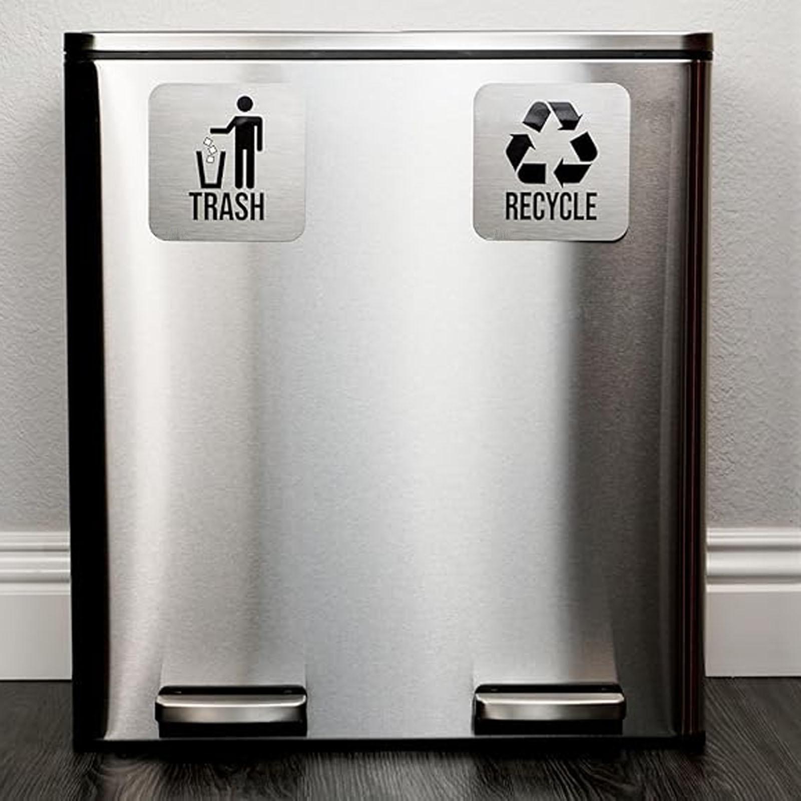 

Adhesive Kitchen Trash Can & Recycling Combo - Self-Stick Waste Container for Home Kitchen, Space-Saving Garbage Separation Organizer One Size