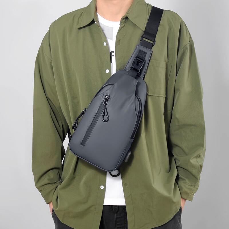 Sac bandoulière croisé poitrine décontracté pour homme en nylon