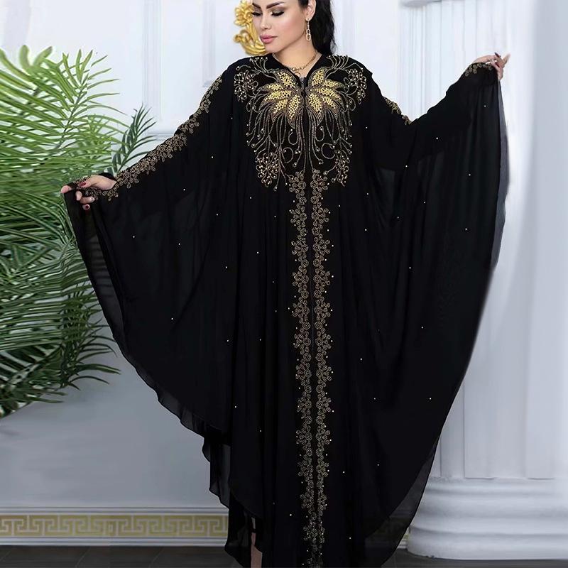 Plus Size Women's European & American Long Dress Abaya 8869