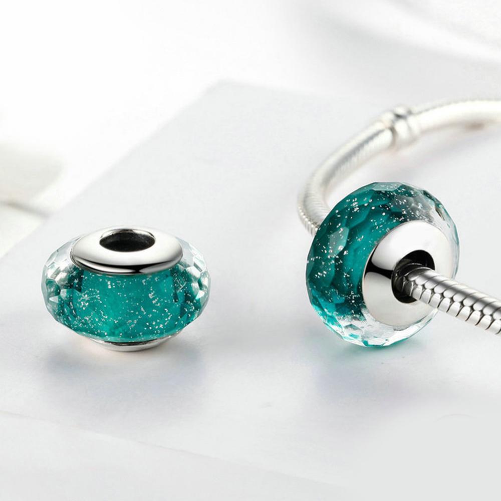 S925 Sterling Silver Murano Glass String Beads With Cloth Bag Fit Making Bracelet for Women Simple Fashion Jewelry Gifts