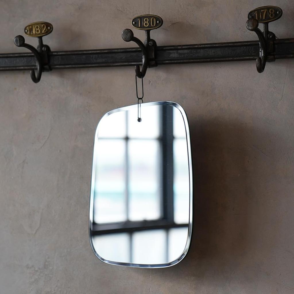 Dulton HANGING MIRROR FLOATING CLOUD SQUARE Wall Mounted Hanging Mirror Suspended Glass Wire Hook Height 340 x Width 258 x Depth 10mm RN-0815