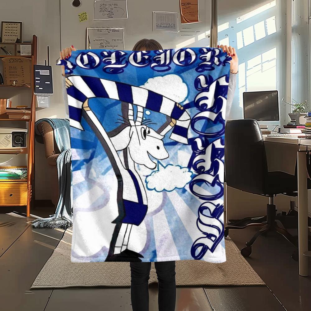 Kks Lech Poznan Print Flannel Blanket, High Quality Comfortable for All Seasons, Home Decor, Warmth and Comfort, Perfect for Christmas Gifts60