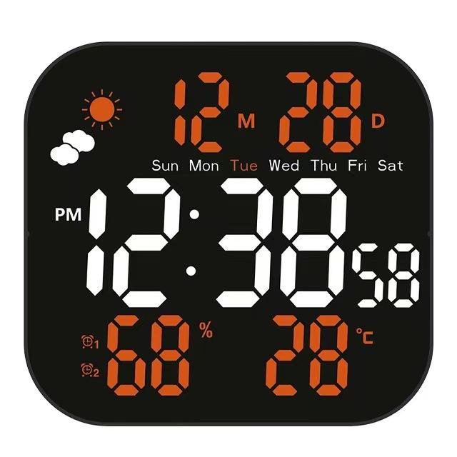 LCD Wall Clock Digital Wall Clock Weather Forecast Function