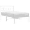 VidaXL Metal Bed Frame with White Headboard 107x203 Cm 355704
