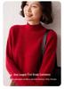 Lekasha Women's Raglan Sleeve Cashmere Half-High Neck Pullover for Autumn/Winter