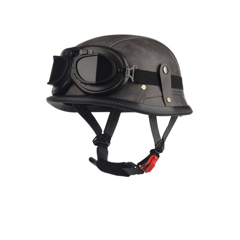 Pedal German Steel Helmet Cruise Retro Half Helmet Harley Men Motorcycle Helmet Motorcycle Floating Helmet Soldier Steel Helmet Leather Helmet