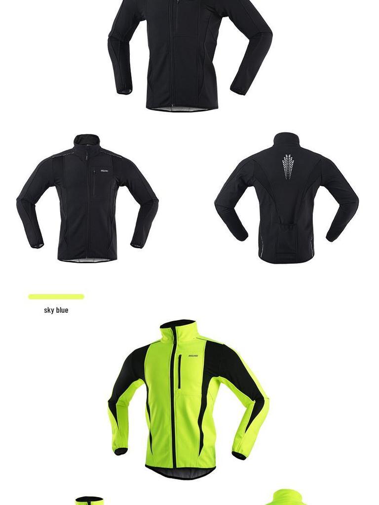 ARSUXEO Pánská 15K Zimní Větruodolná Nepromokavá Cyklistická Bunda z Fleecu