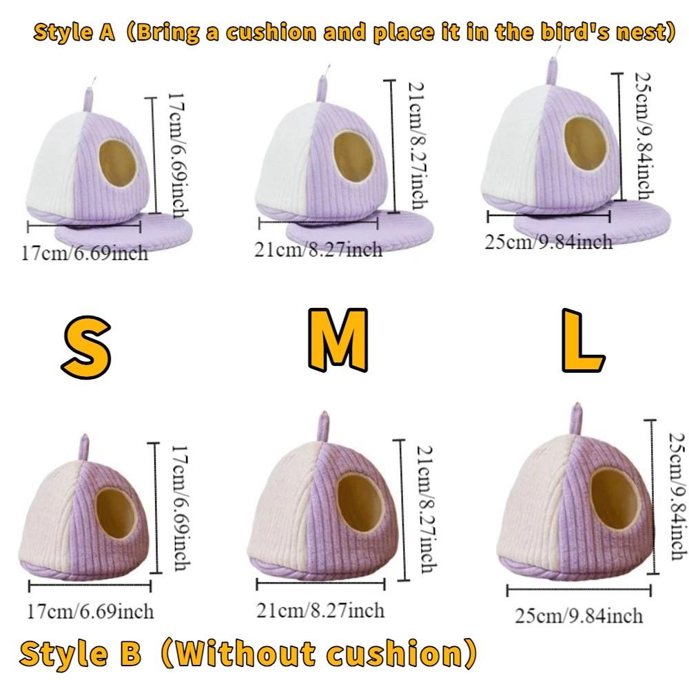 Thickened Warm Parrot Nest Soft Fleece-lined Bird Hanging Hammock Comfortable Washable Bird House for Parrots Finches Parakeet