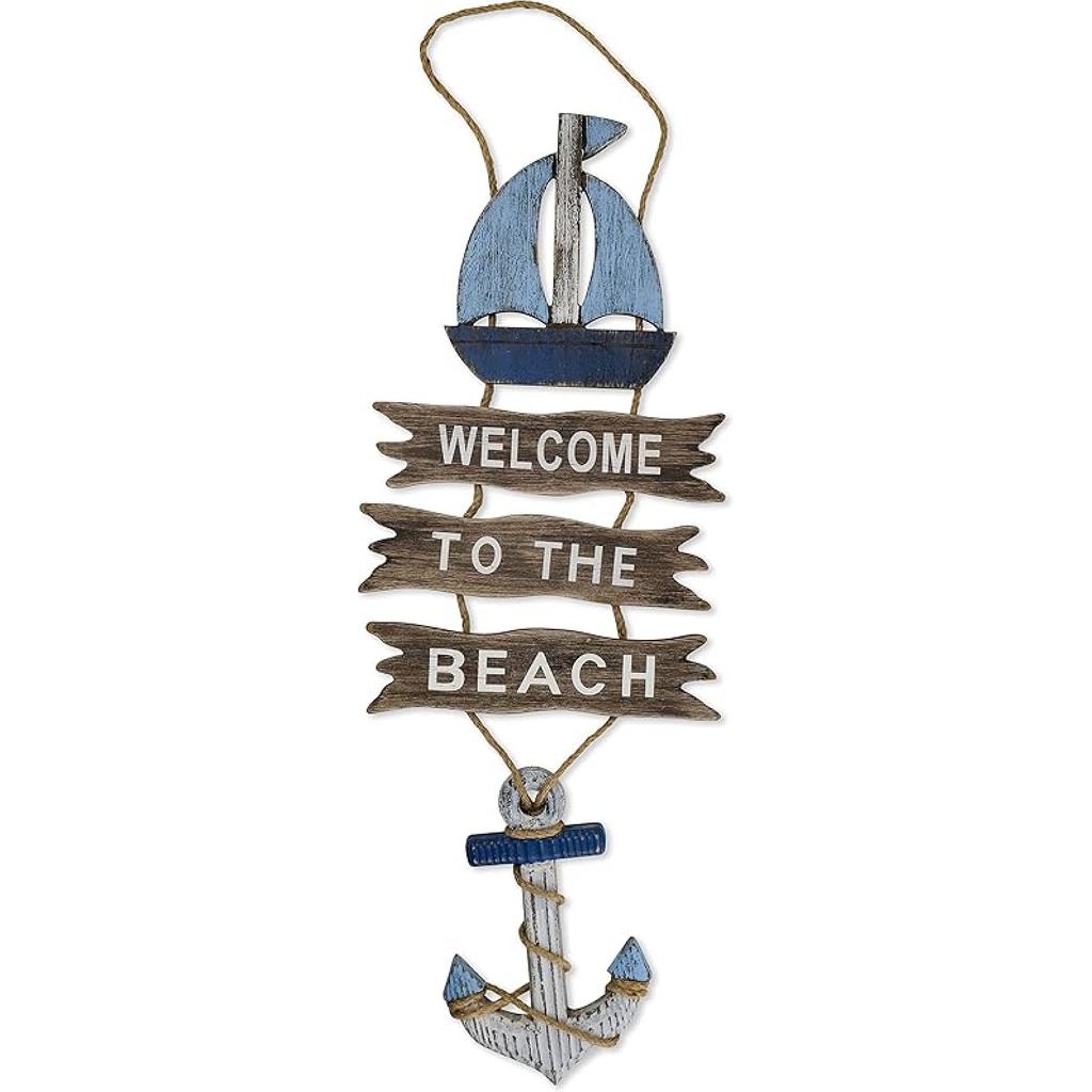 SAILINGSTORY Beach Wall Decor Nautical Coastal Hanging Wall Plaque Flip Flop Sign