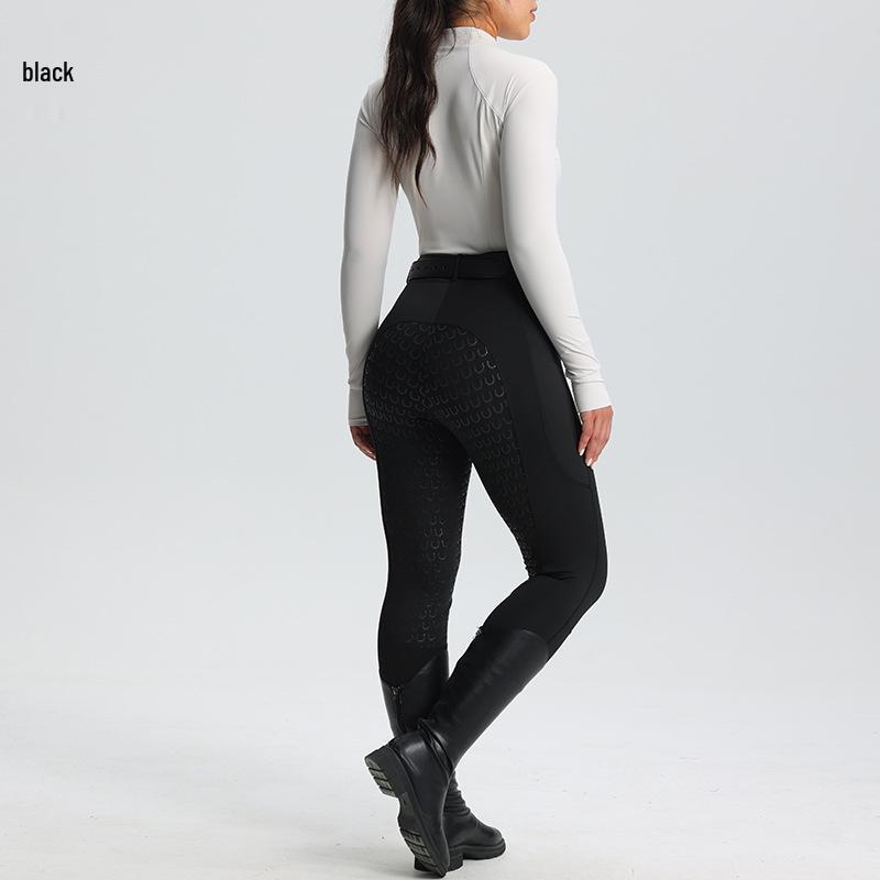 

Silicone Equestrian Breeches: All-Season, Professional-Grade, Wear-Resistant Non-Slip Riding Pants for Men and Women XS чёрный