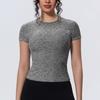 New-style Sports-inspired, Figure-hugging, Short-sleeved, Breathable Yoga T-shirt for Running, Training and Fitness – Women’s Top