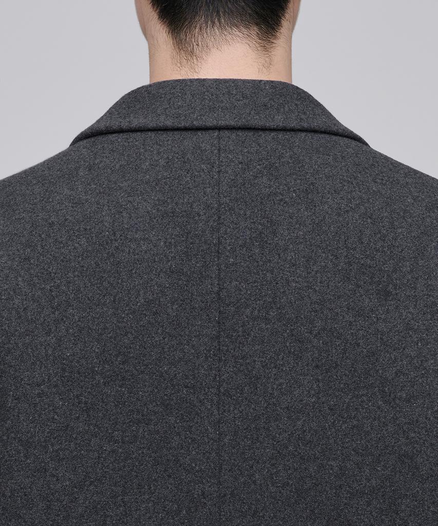 Musinsa Standard Wool Blend Melton Daddy Shoulder Oversized Blazer [Medium Grey]