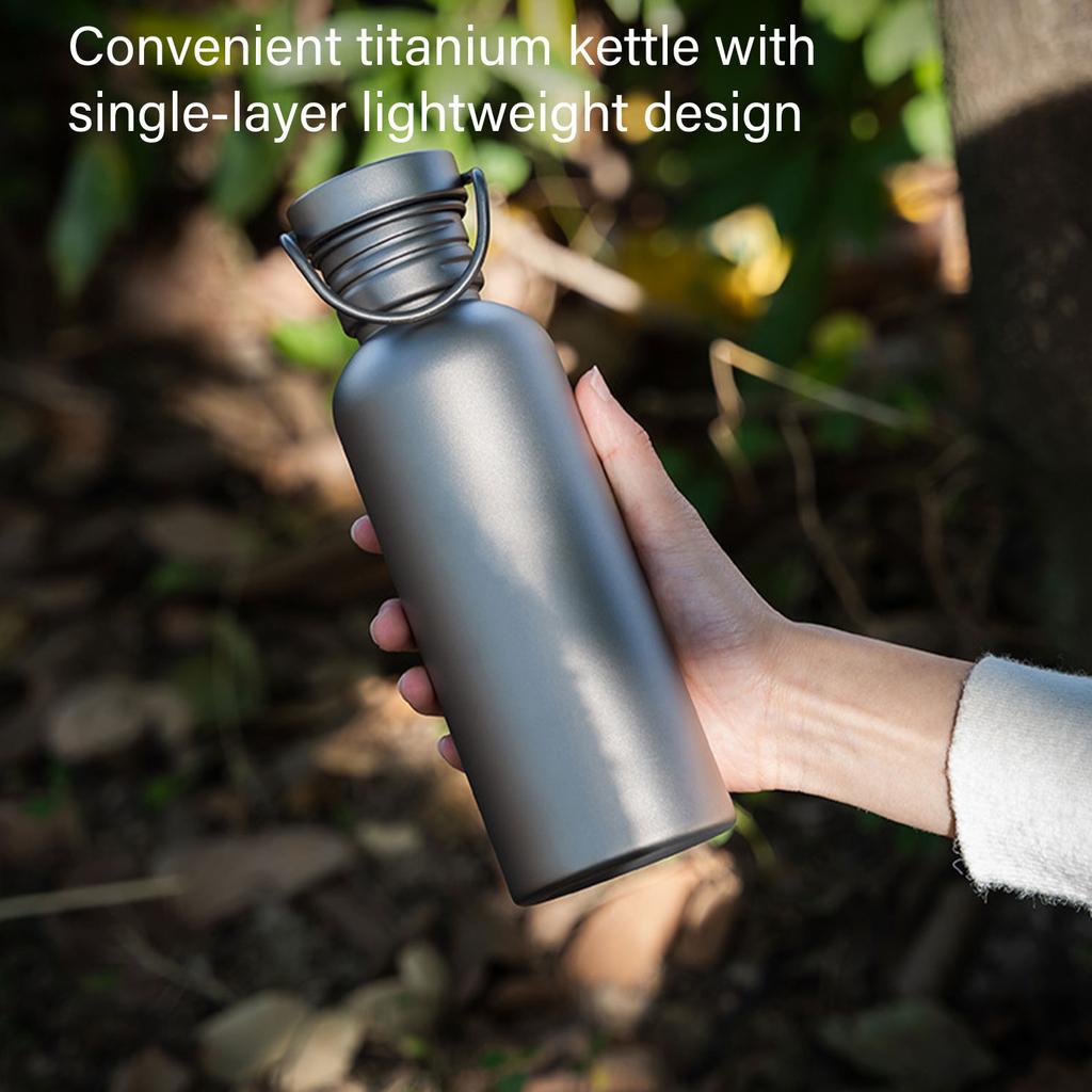Titanium Waterfles Outdoor Kampeerfles Sport Fietsen Wandelen Waterfles met Deksel Brede Mond Water Drinkfles